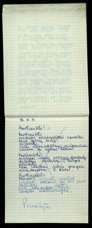 Poeto Jono Vytauto Nistelio eilėraščių sąsiuvinis