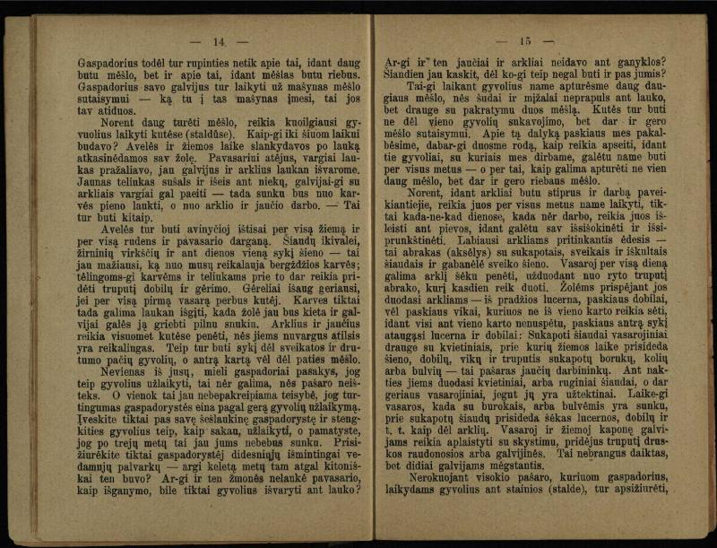 Trys pamokslai apie gaspadorystę dėl gaspadorių sodiečių / parašyta P. N. [Petro Vileišio]