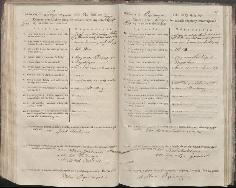 Krinčino Romos katalikų parapijos bažnyčios 1840–1844 metų priešjungtuvinės apklausos knyga