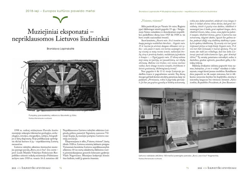 Šiaurietiški atsivėrimai : Pasvalio krašto istorijos ir kultūros žurnalas 2018, nr. 1 (44)