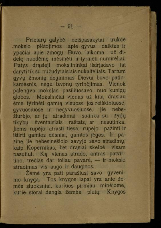 Žemė ir žmogus / med. d-ras P. Avižonis. – Antra pataisyta laida. – Voronežas: Lietuvos reikalų komisariato Kultūros ir švietimo skyrius, 1918. – 68 p.