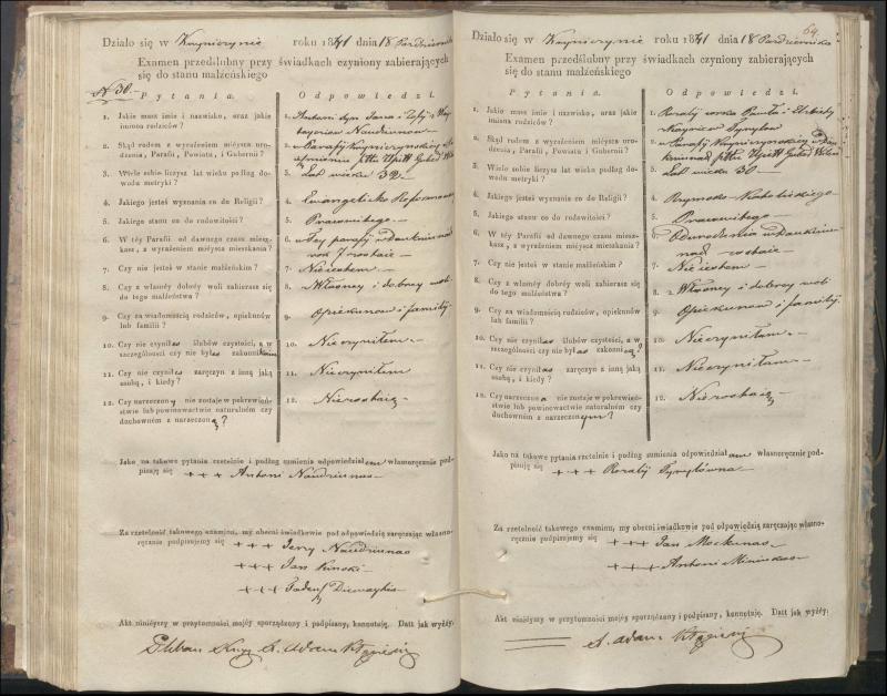 Krinčino Romos katalikų parapijos bažnyčios 1840–1844 metų priešjungtuvinės apklausos knyga