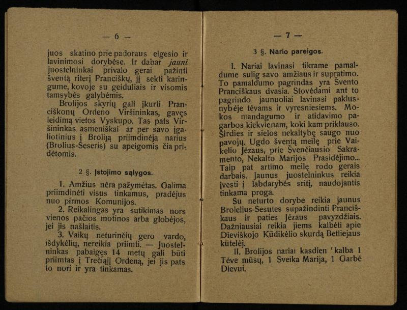 Švento Pranciškaus Asyžiečio juostelės brolija / sustatė T. Pranciškus Bizauskas O. F. M. – Kaunas: [s.n.], 1931. – 23 p.