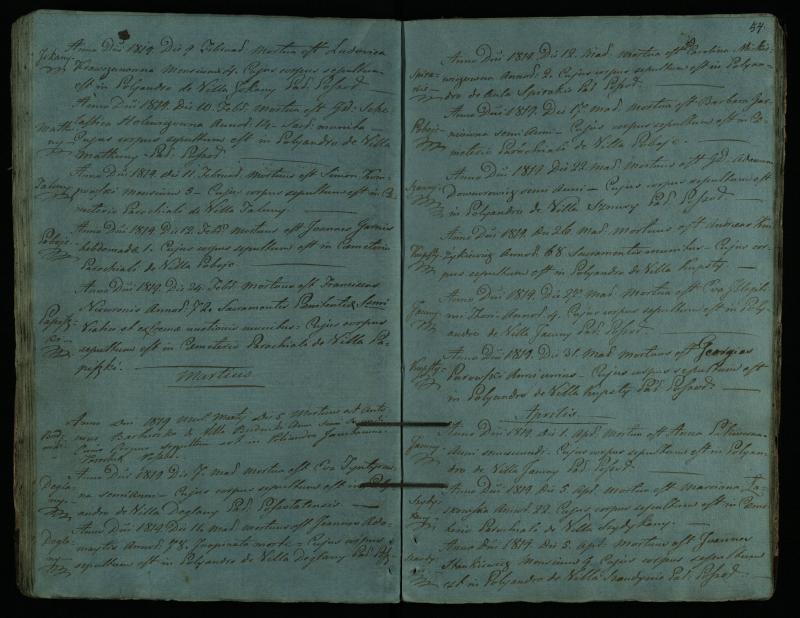 Pušaloto Romos katalikų parapijos bažnyčios 1810–1827 metų mirties metrikų knyga
