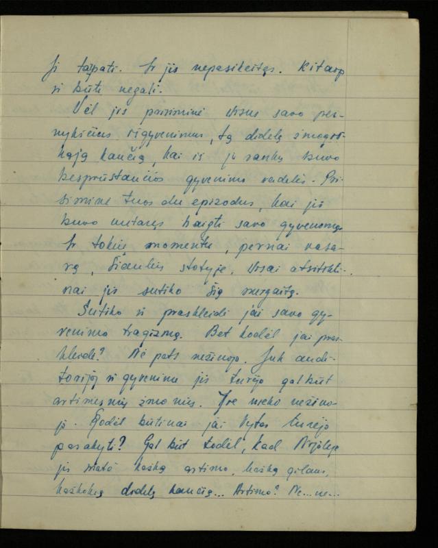 Žurnalisto, literato, vertėjo Kazimiero Pūro kūrybos I sąsiuvinis. Apsakymas (autobiografinė impresija), 1950 m.