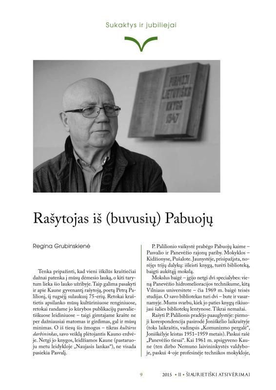 Šiaurietiški atsivėrimai : Pasvalio krašto istorijos ir kultūros žurnalas 2015, nr. 2 (39)