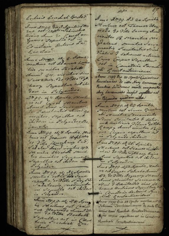 Vaškų (Konstantinavo) Romos katalikų parapijos bažnyčios 1763–1804 metų mirties metrikų knyga
