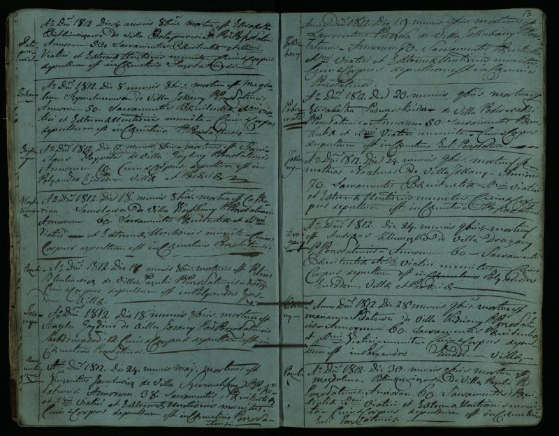 Pušaloto Romos katalikų parapijos bažnyčios 1810–1827 metų mirties metrikų knyga
