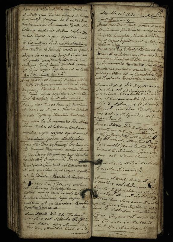 Vaškų (Konstantinavo) Romos katalikų parapijos bažnyčios 1763–1804 metų mirties metrikų knyga