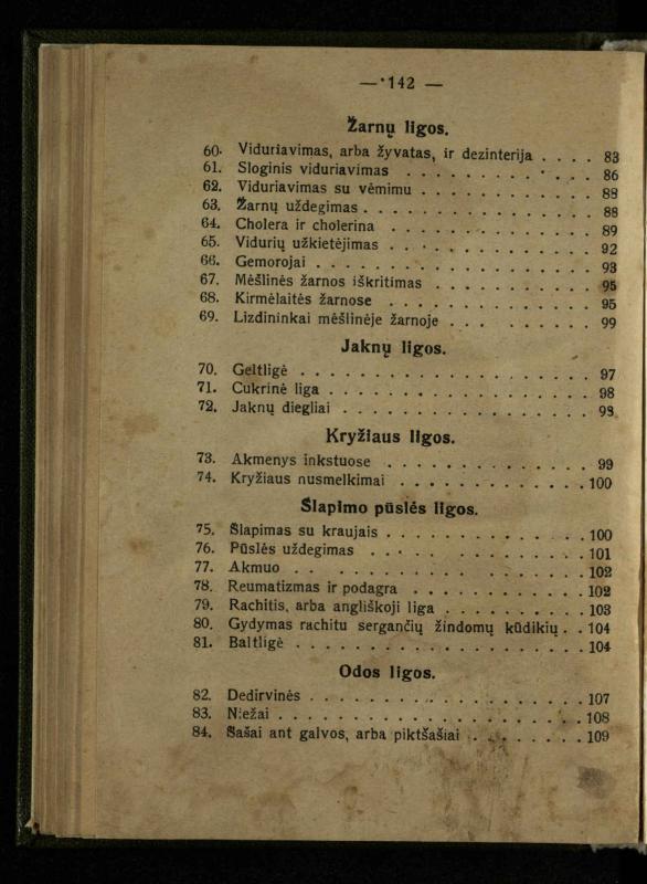 Naminis gydytojas: trumpas paprasčiausių ligų aprašymas ir jų gydymas / d-ras A. Vileišis. – 2-asis patais. leid. – Kaunas: „Švyturio“ b-vės leidinys, 1924. – 143 p.
