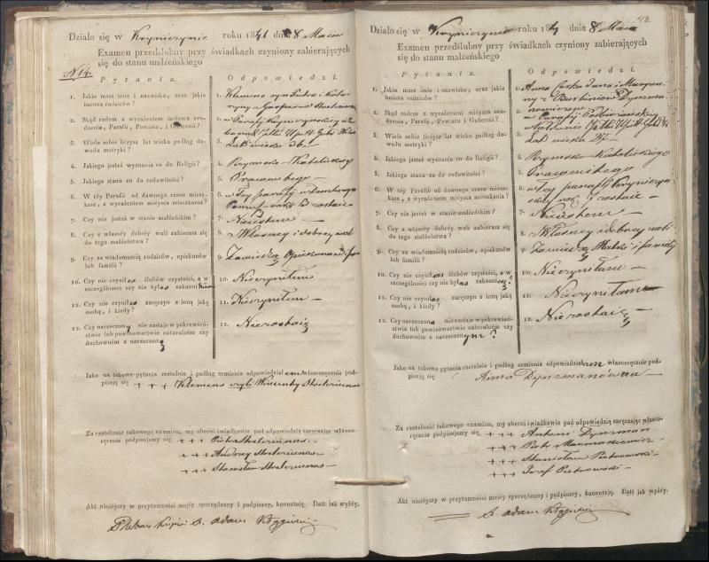Krinčino Romos katalikų parapijos bažnyčios 1840–1844 metų priešjungtuvinės apklausos knyga