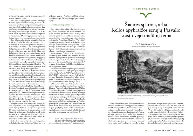 Šiaurietiški atsivėrimai : Pasvalio krašto istorijos ir kultūros žurnalas 2018, nr. 1 (44)