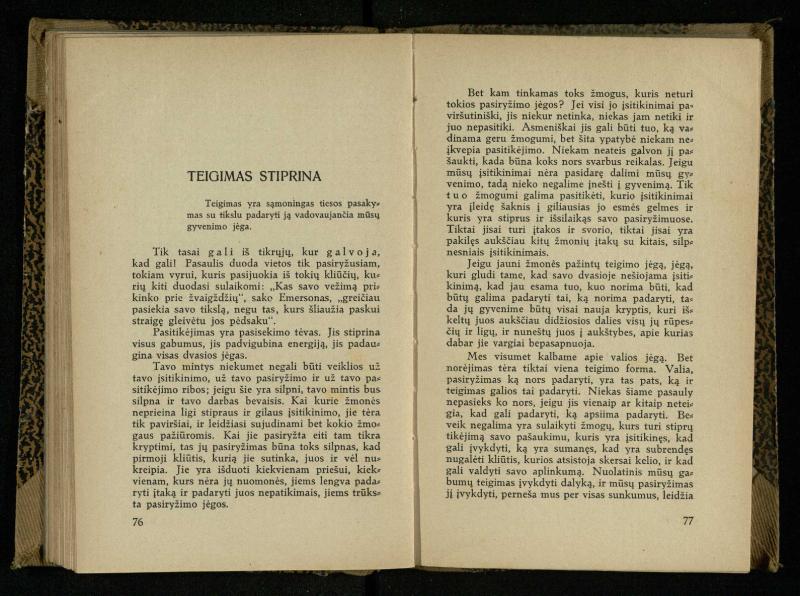 Minties galybė / Orison Swett Marden. – Kaunas: Fakelo leidinys, 1937. – 149, [2] p.