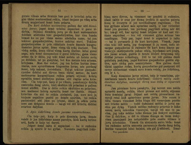 Trys pamokslai apie gaspadorystę dėl gaspadorių sodiečių / parašyta P. N. [Petro Vileišio]