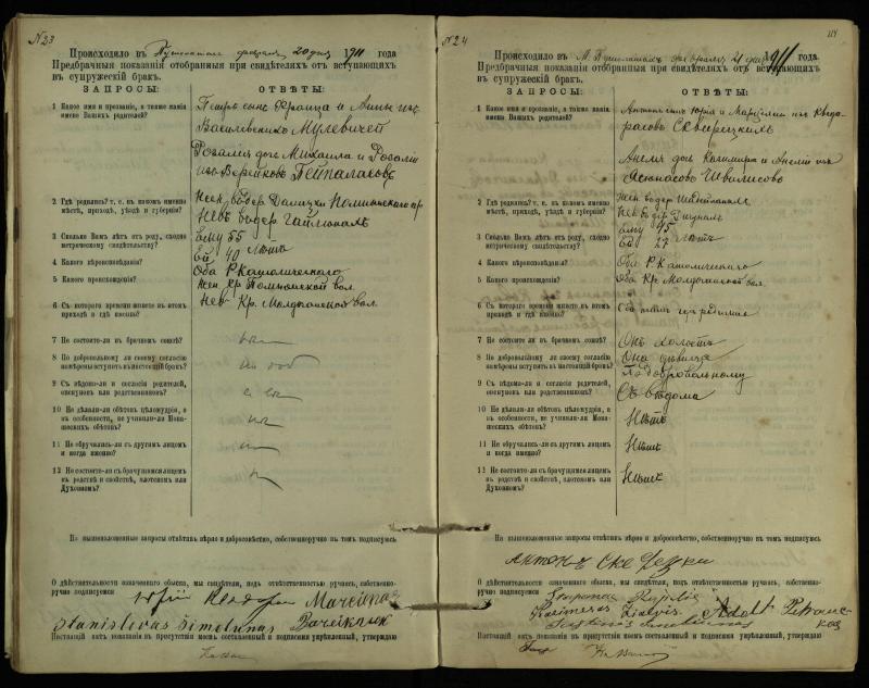 Pušaloto Romos katalikų parapijos bažnyčios 1904–1917 metų priešjungtuvinės apklausos knyga