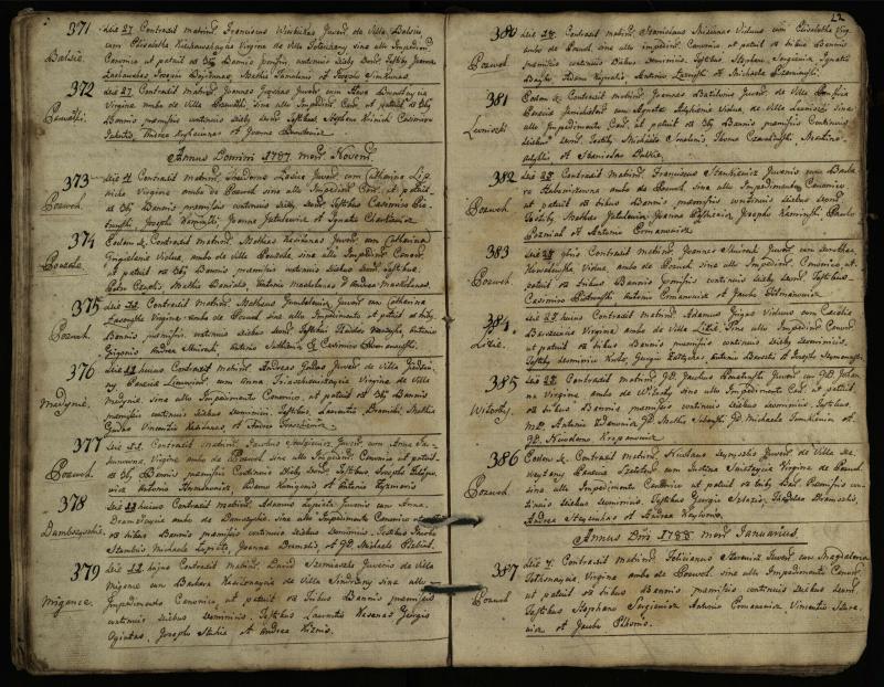 Pasvalio Romos katalikų parapijos bažnyčios 1776–1793 metų jungtuvių metrikų knyga