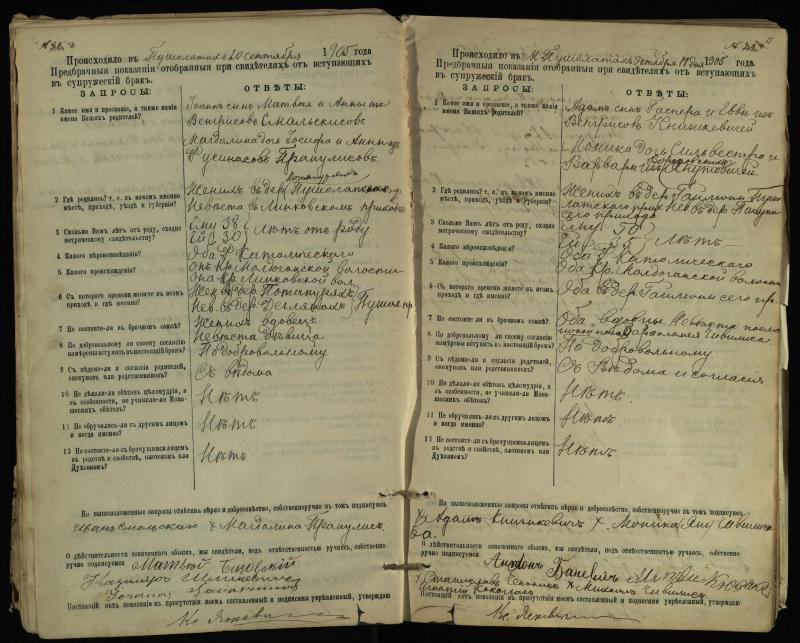 Pušaloto Romos katalikų parapijos bažnyčios 1904–1917 metų priešjungtuvinės apklausos knyga