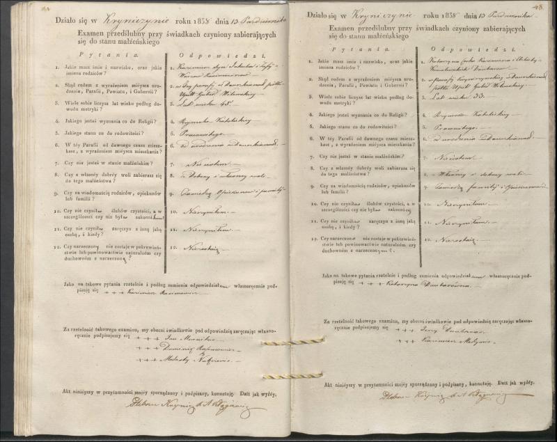 Krinčino Romos katalikų parapijos bažnyčios 1837–1839 metų priešjungtuvinės apklausos knyga