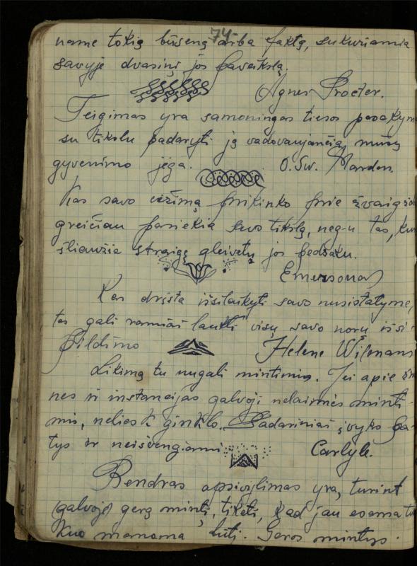 Žurnalisto, literato, vertėjo Kazimiero Pūro sąsiuvinis „Perskaitytų knygų ištraukos, mintys ir mano paties kūryba“