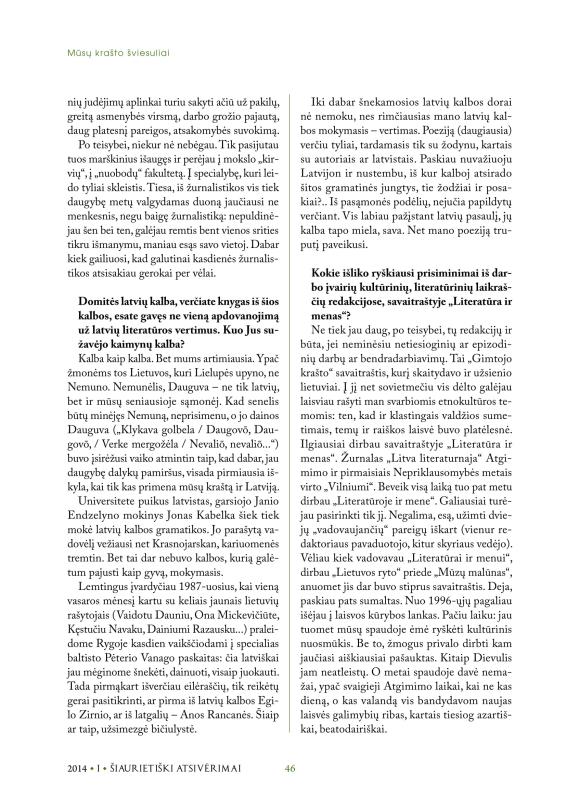 Šiaurietiški atsivėrimai : Pasvalio krašto istorijos ir kultūros žurnalas 2014, nr. 1 (36)