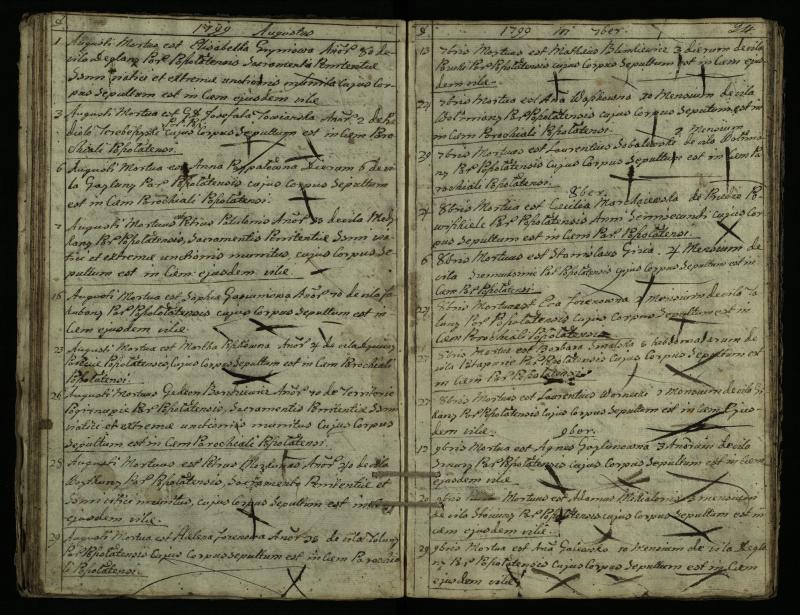 Pušaloto Romos katalikų parapijos bažnyčios 1785–1810 metų mirties metrikų knyga