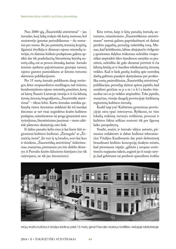 Šiaurietiški atsivėrimai : Pasvalio krašto istorijos ir kultūros žurnalas 2014, nr. 2 (37)