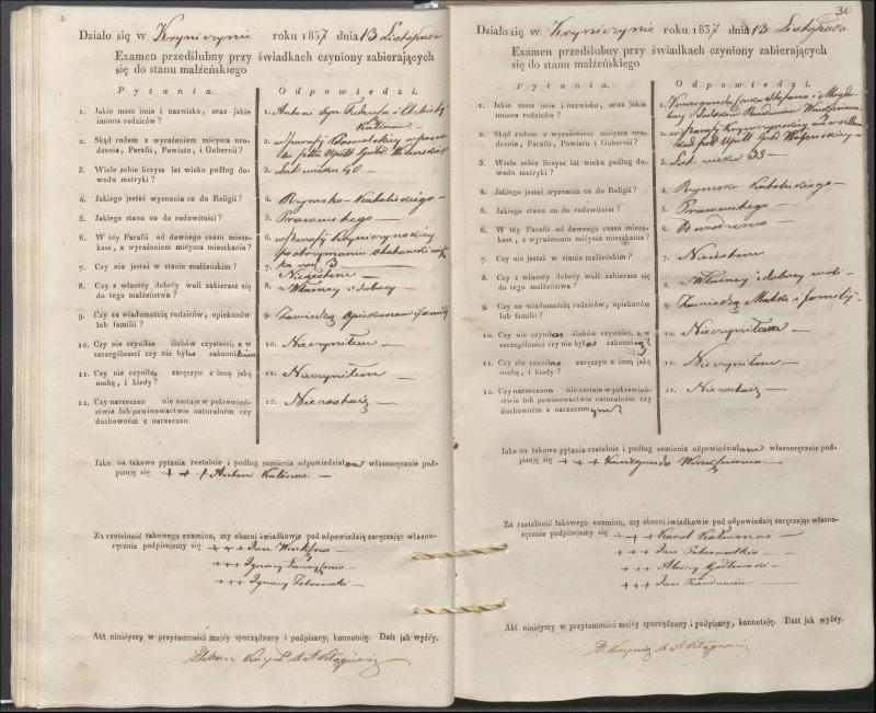 Krinčino Romos katalikų parapijos bažnyčios 1837–1839 metų priešjungtuvinės apklausos knyga