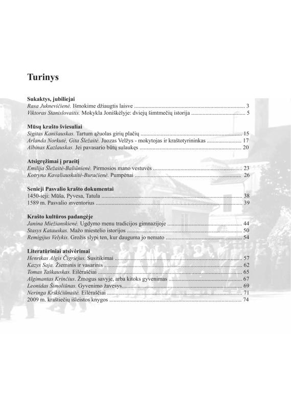 Šiaurietiški atsivėrimai : Pasvalio krašto istorijos ir kultūros žurnalas 2010, nr. 1 (28)
