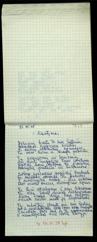 Poeto Jono Vytauto Nistelio eilėraščių sąsiuvinis