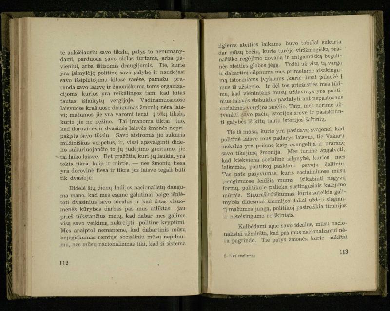 Nacionalizmas: nacionalizmas Vakaruose; Nacionalizmas Japonijoj; Nacionalizmas Indijoj / Rabindranath Tagore. – Kaunas: [s.n.], 1937. – 122, [2] p.