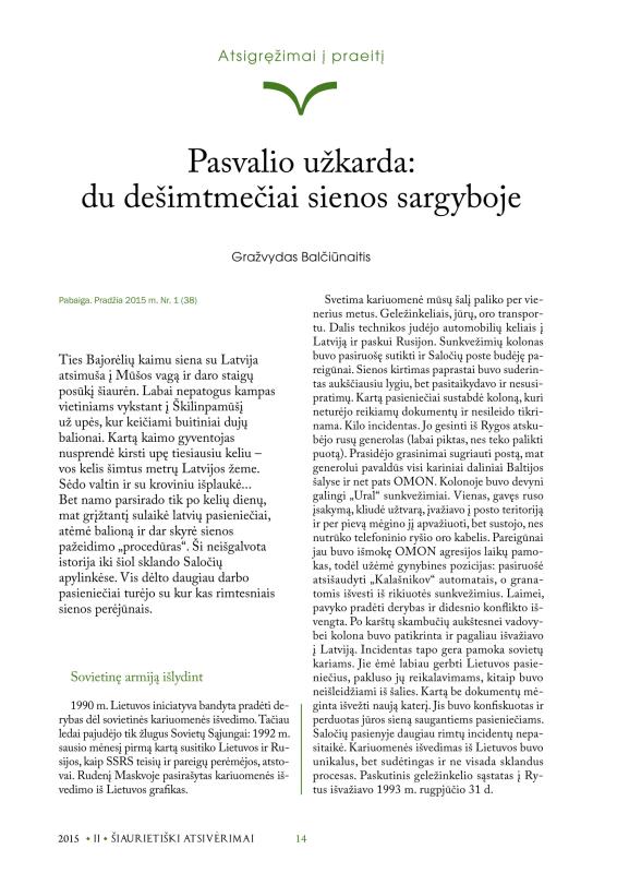 Šiaurietiški atsivėrimai : Pasvalio krašto istorijos ir kultūros žurnalas 2015, nr. 2 (39)