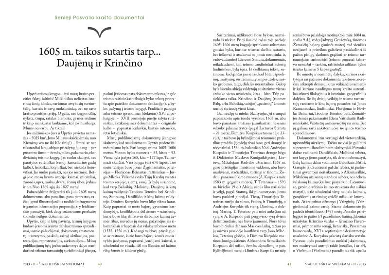 Šiaurietiški atsivėrimai : Pasvalio krašto istorijos ir kultūros žurnalas 2013, nr. 2 (35)
