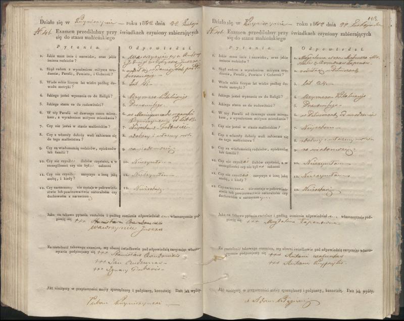 Krinčino Romos katalikų parapijos bažnyčios 1840–1844 metų priešjungtuvinės apklausos knyga