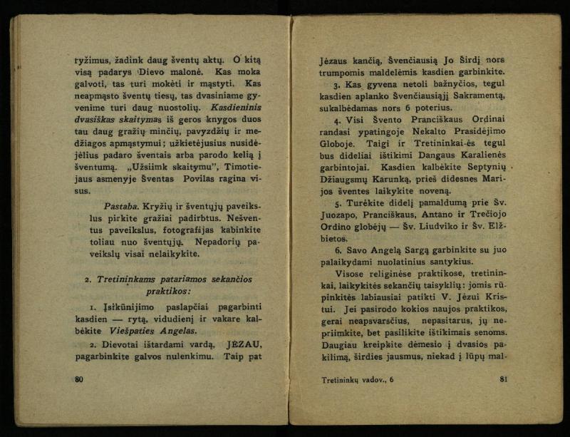Naujas vadovėlis šv. Pranciškaus tretininkams / sustatė T. Pranciškus Bizauskas O. F. M. – 3-ias papild. ir pager. leid. – Kaunas: [s.n.], 1934. – 200 p.