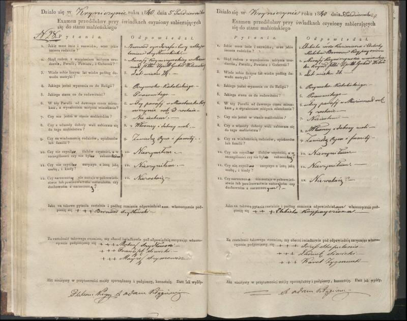 Krinčino Romos katalikų parapijos bažnyčios 1840–1844 metų priešjungtuvinės apklausos knyga