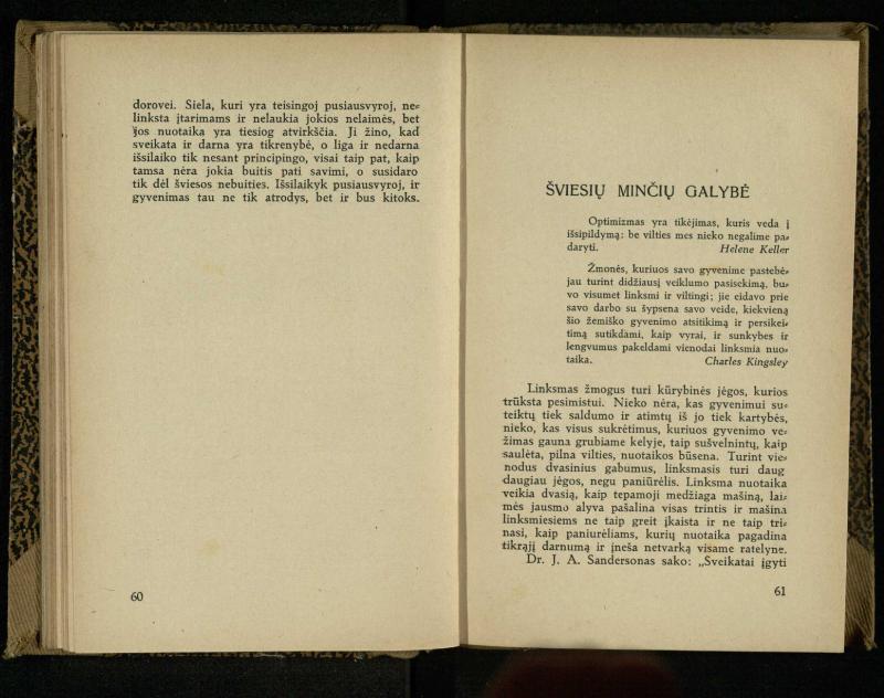 Minties galybė / Orison Swett Marden. – Kaunas: Fakelo leidinys, 1937. – 149, [2] p.