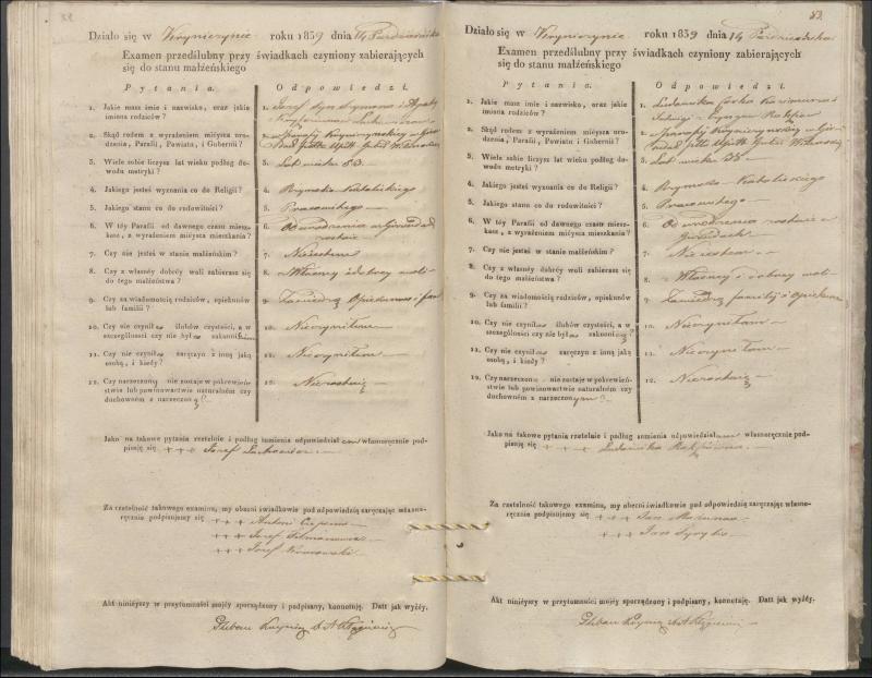 Krinčino Romos katalikų parapijos bažnyčios 1837–1839 metų priešjungtuvinės apklausos knyga