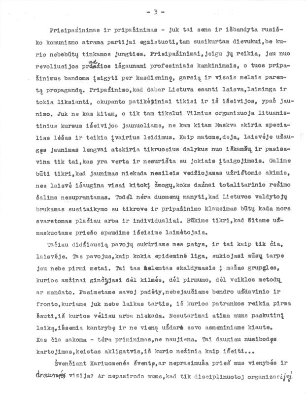 Rašytojo, savaitraščio „Tėviškės Žiburiai“ redaktoriaus Česlovo Senkevičiaus paskaitos „1863 metų sukilimo sudėti kardai“ tekstas