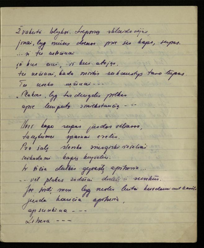 Žurnalisto, literato, vertėjo Kazimiero Pūro kūrybos II sąsiuvinis. Eilėraščiai, 1950 m.