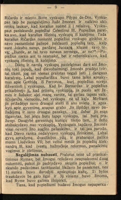Viduramžių bažnyčios vaizdas / (historiškas piešinėlis Li); sutrumpino ir sulietuvino kun. Jonas Šepetys. – [S.l.]: [s.n.], 1912 (Vilnius: M. Kuktos sp.). – 31 p.
