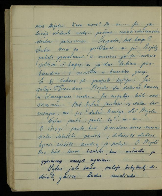 Žurnalisto, literato, vertėjo Kazimiero Pūro kūrybos I sąsiuvinis. Apsakymas (autobiografinė impresija), 1950 m.