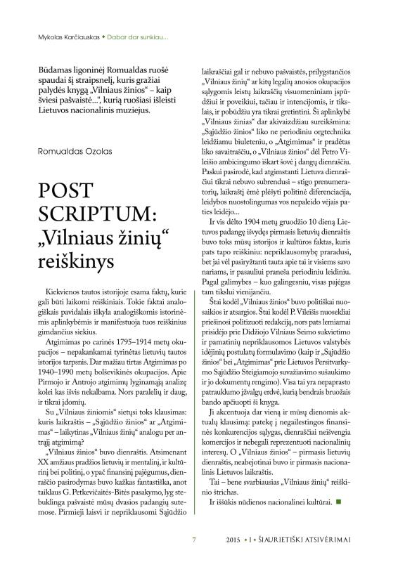 Šiaurietiški atsivėrimai : Pasvalio krašto istorijos ir kultūros žurnalas 2015, nr. 1 (38)