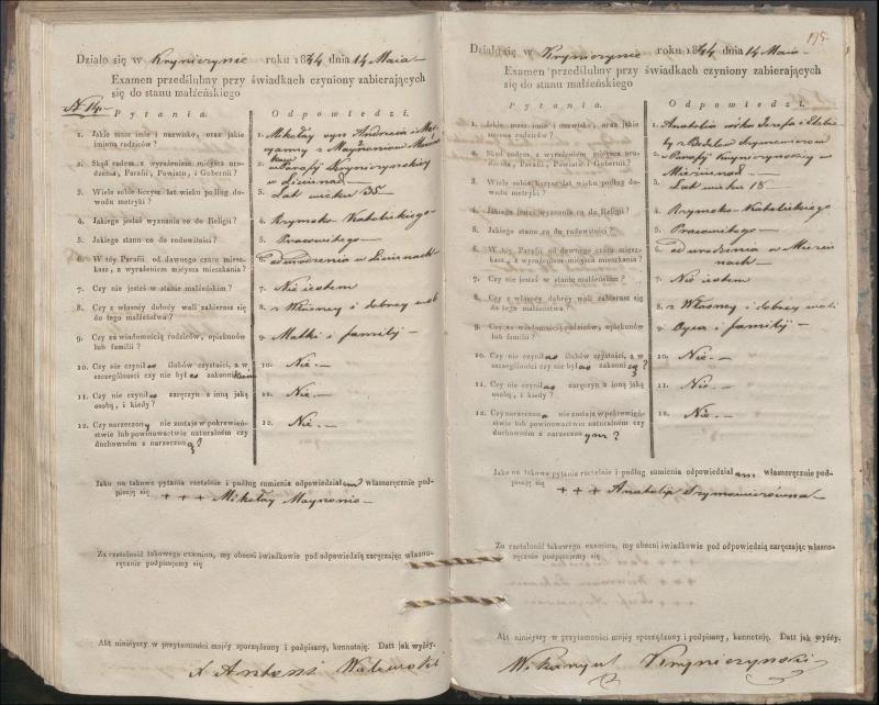 Krinčino Romos katalikų parapijos bažnyčios 1840–1844 metų priešjungtuvinės apklausos knyga