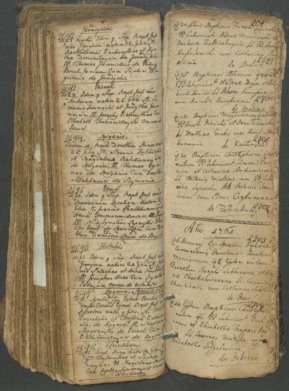 Pasvalio Romos katalikų parapijos bažnyčios 1749–1772 metų krikšto metrikų knyga