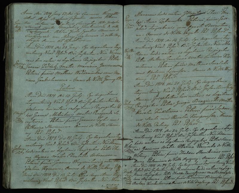 Pušaloto Romos katalikų parapijos bažnyčios 1814–1822 metų krikšto metrikų knyga