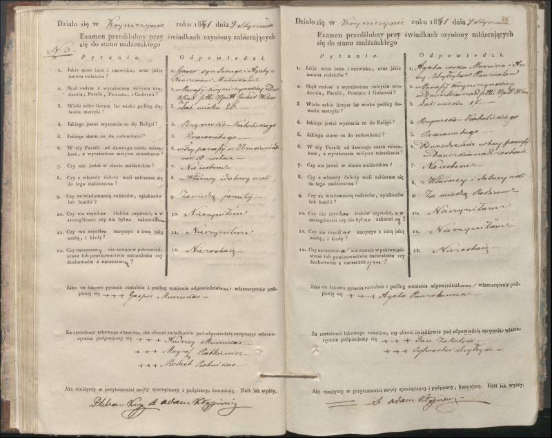 Krinčino Romos katalikų parapijos bažnyčios 1840–1844 metų priešjungtuvinės apklausos knyga