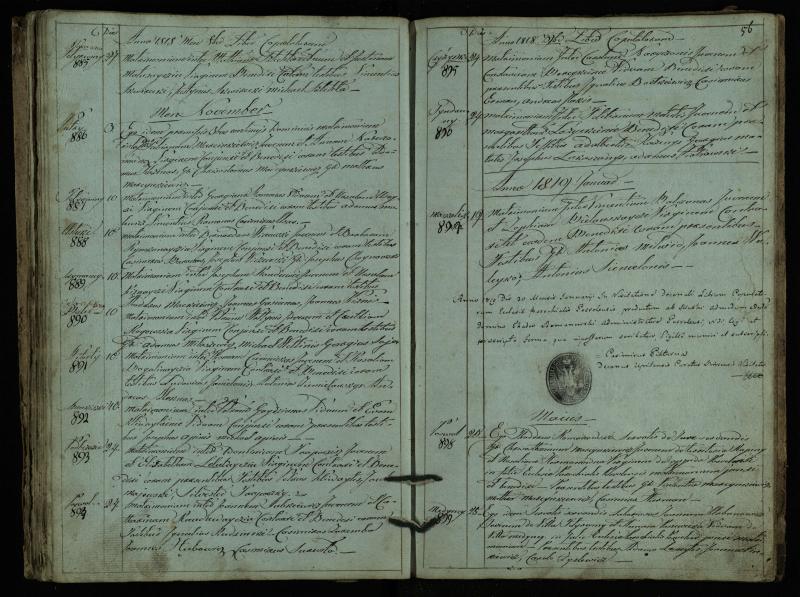 Pasvalio Romos katalikų parapijos bažnyčios 1793–1824 metų jungtuvių metrikų knyga