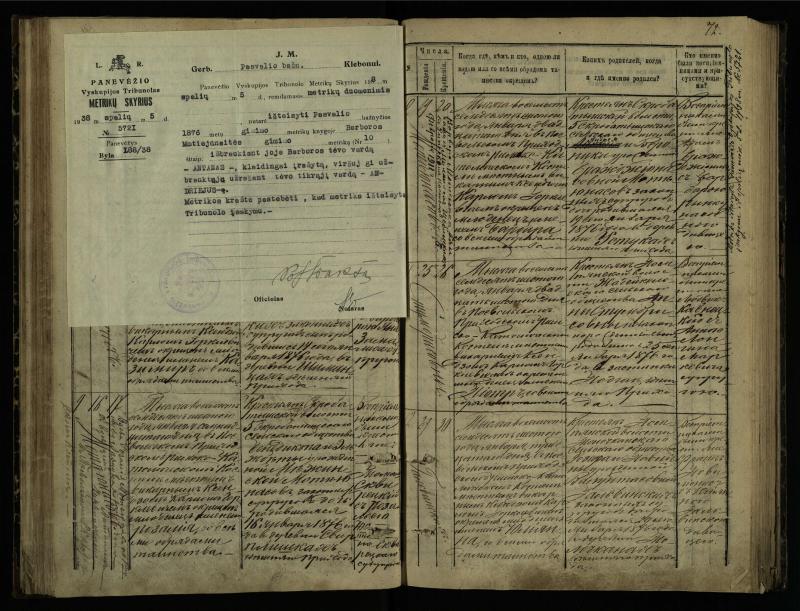 Pasvalio Romos katalikų parapijos bažnyčios 1873–1881 metų krikšto metrikų knyga