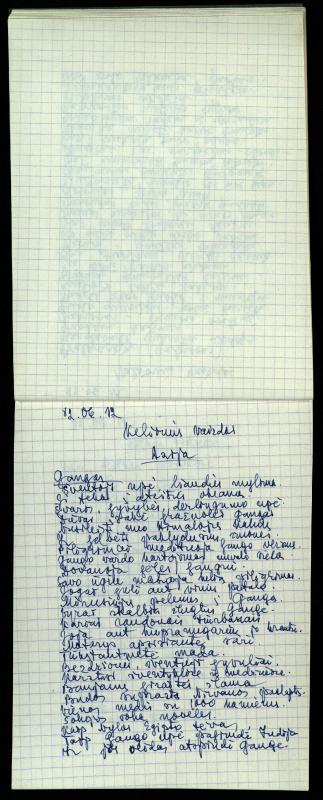 Poeto Jono Vytauto Nistelio eilėraščių sąsiuvinis