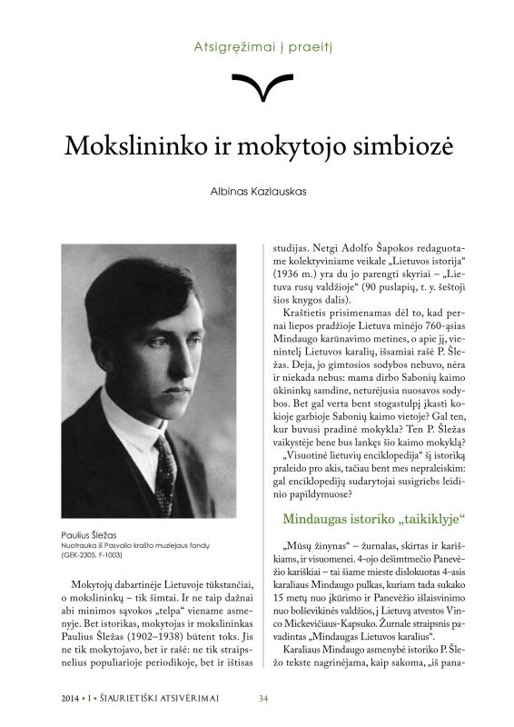 Šiaurietiški atsivėrimai : Pasvalio krašto istorijos ir kultūros žurnalas 2014, nr. 1 (36)